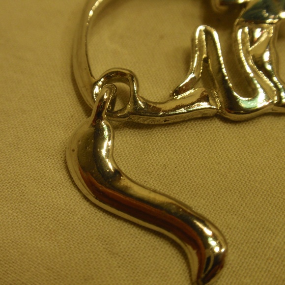 Vintage KK/Ed Oro Metal Cat Kitty Brooche Pin - Picture 3 of 8
